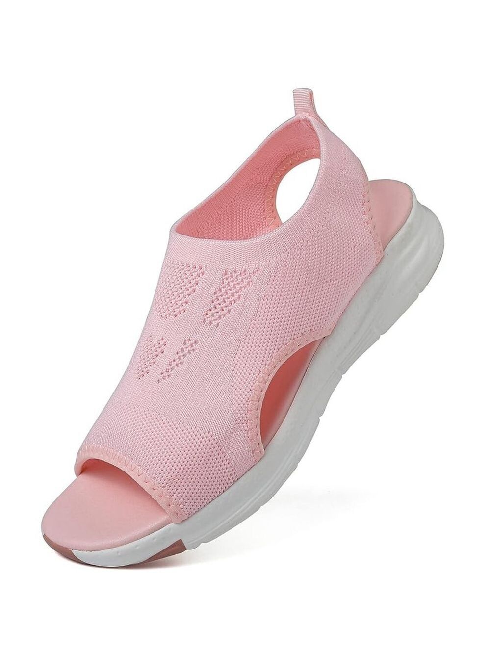 MCICI Womens Flat Slide Sandals Comfort Walking in Light Pink Size US 10 / EU 40